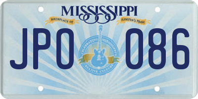 MS license plate JPO086