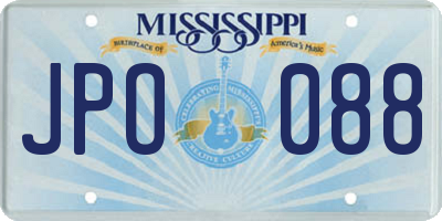 MS license plate JPO088