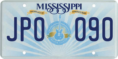 MS license plate JPO090