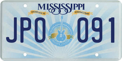 MS license plate JPO091