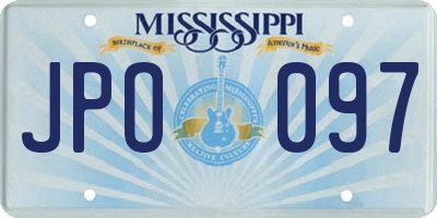 MS license plate JPO097