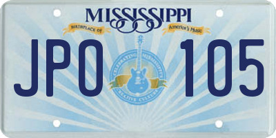 MS license plate JPO105