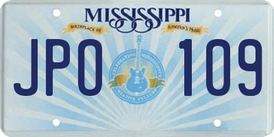 MS license plate JPO109