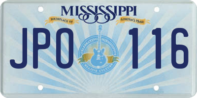 MS license plate JPO116
