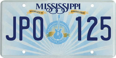 MS license plate JPO125