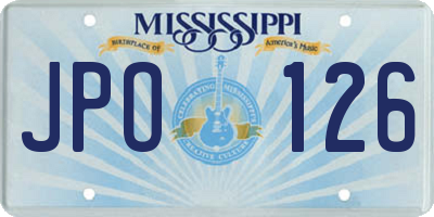 MS license plate JPO126