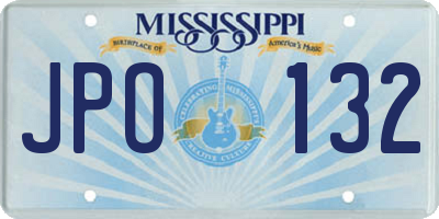 MS license plate JPO132
