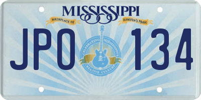 MS license plate JPO134