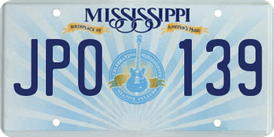 MS license plate JPO139