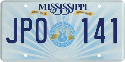 MS license plate JPO141
