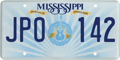 MS license plate JPO142