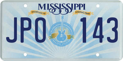 MS license plate JPO143