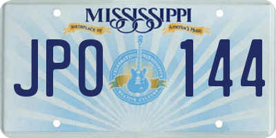 MS license plate JPO144