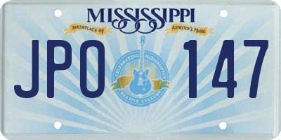 MS license plate JPO147