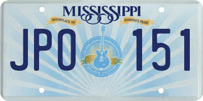 MS license plate JPO151