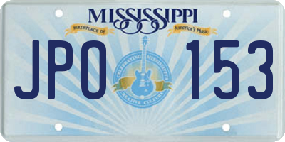 MS license plate JPO153