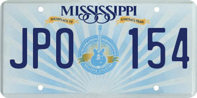 MS license plate JPO154