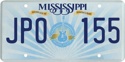 MS license plate JPO155