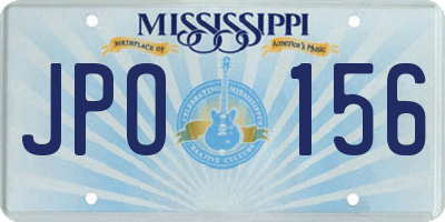 MS license plate JPO156