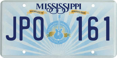 MS license plate JPO161