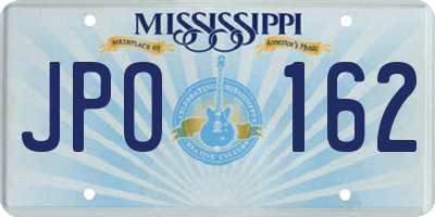 MS license plate JPO162
