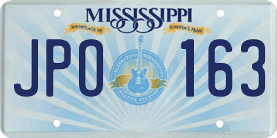 MS license plate JPO163