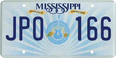 MS license plate JPO166