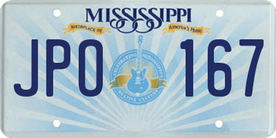 MS license plate JPO167