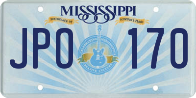 MS license plate JPO170
