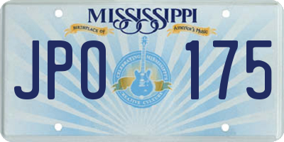 MS license plate JPO175