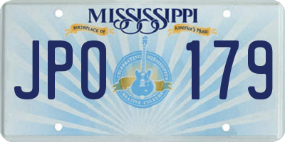 MS license plate JPO179