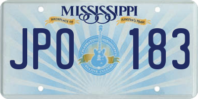 MS license plate JPO183
