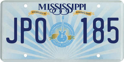 MS license plate JPO185
