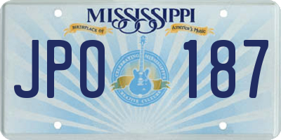 MS license plate JPO187