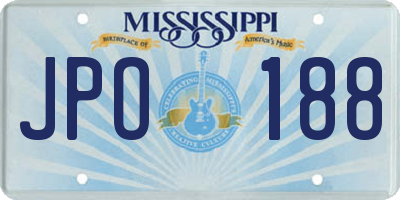 MS license plate JPO188