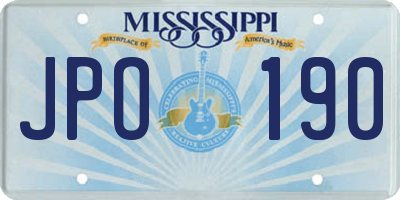 MS license plate JPO190