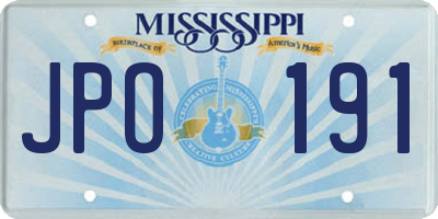 MS license plate JPO191