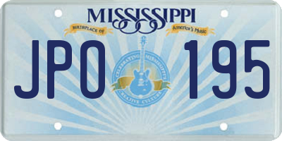 MS license plate JPO195