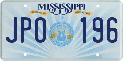 MS license plate JPO196