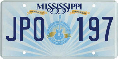 MS license plate JPO197