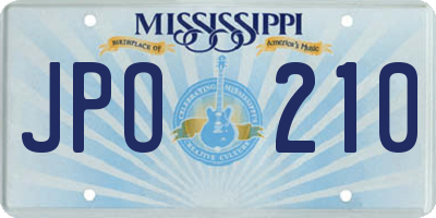 MS license plate JPO210