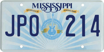 MS license plate JPO214