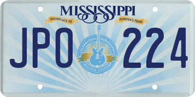 MS license plate JPO224