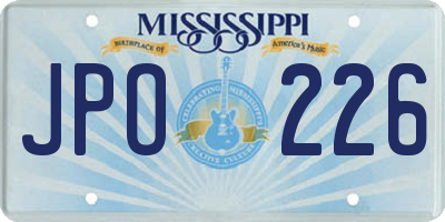 MS license plate JPO226