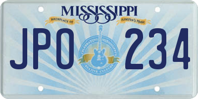 MS license plate JPO234