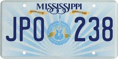MS license plate JPO238