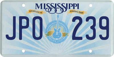 MS license plate JPO239