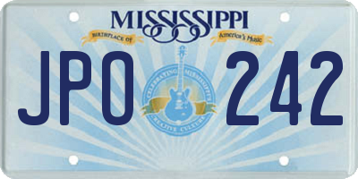 MS license plate JPO242