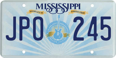 MS license plate JPO245