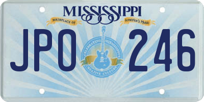 MS license plate JPO246